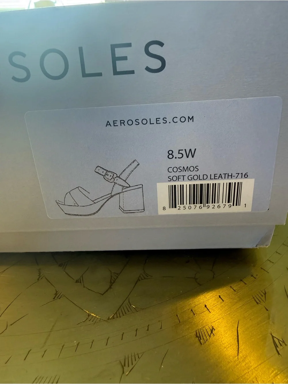 AEROSOLES Gold Metallic Platform Sandals